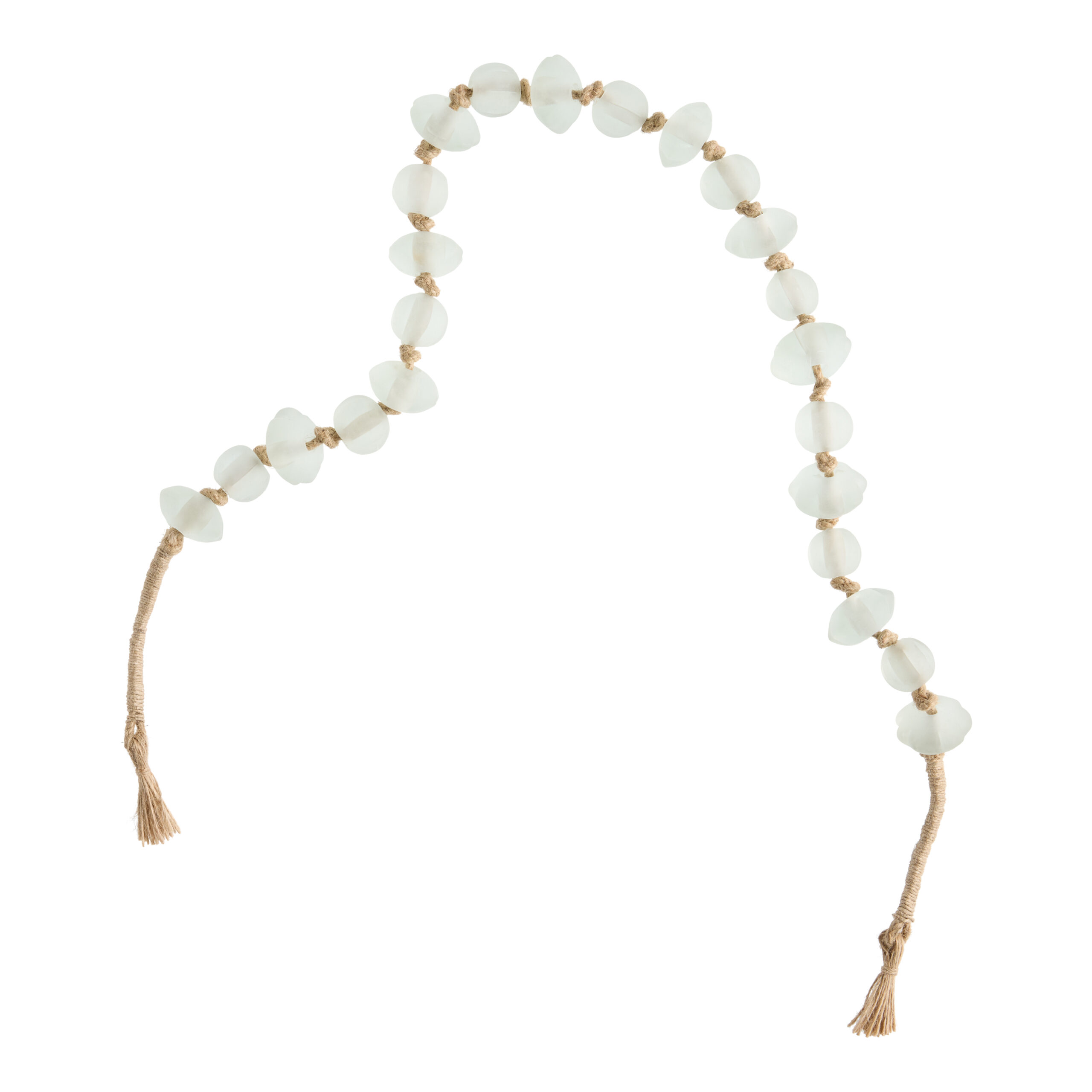 Clear Frosted Glass Organic Bead Garland Decor - World Market