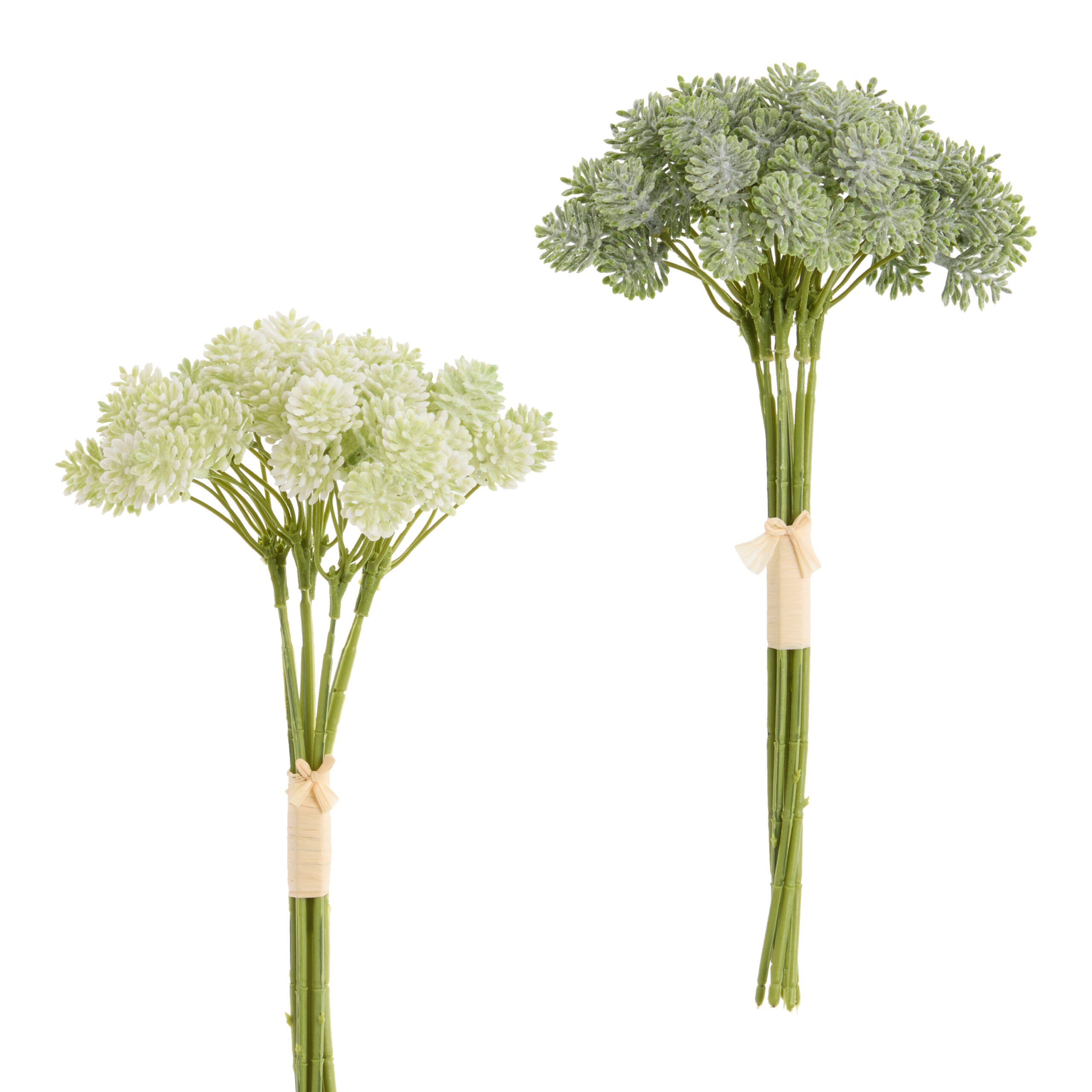 Faux Flocked Mini Globe Thistle Bunches Set of 2 - World Market