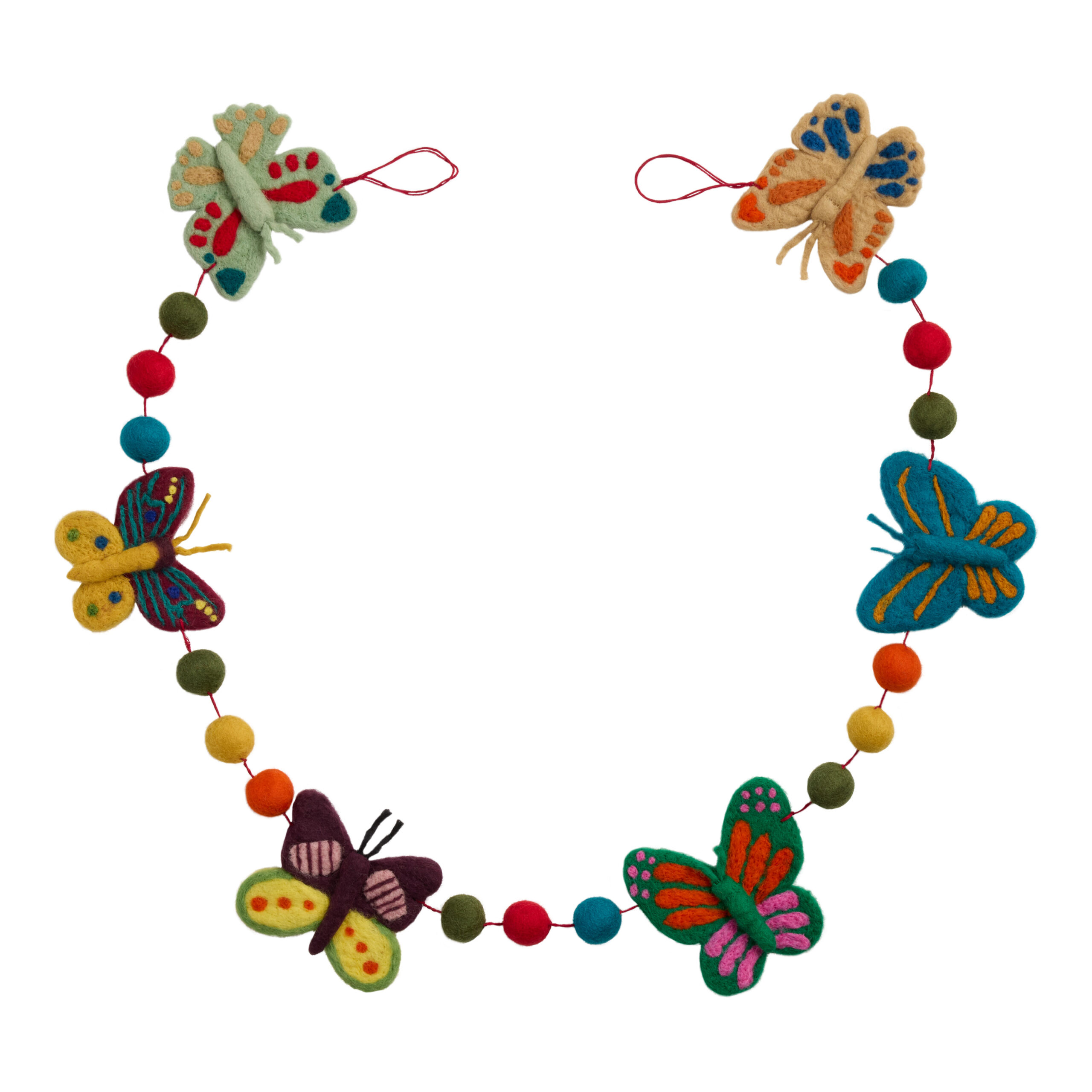 Multicolor Felt Butterfly Garland - World Market