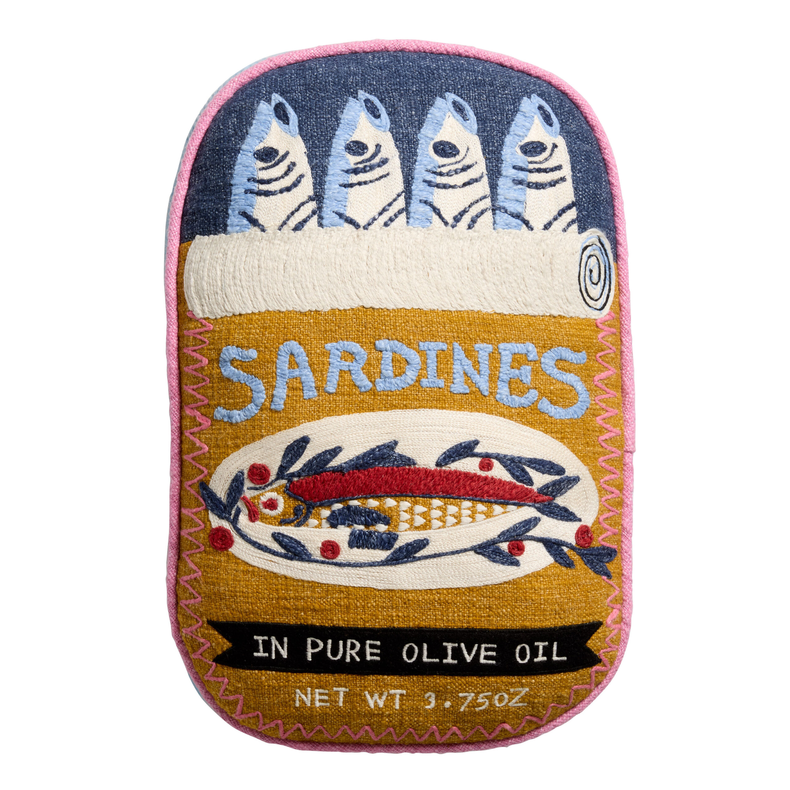 Multicolor Tinned Fish Shaped Throw Pillow - World Market