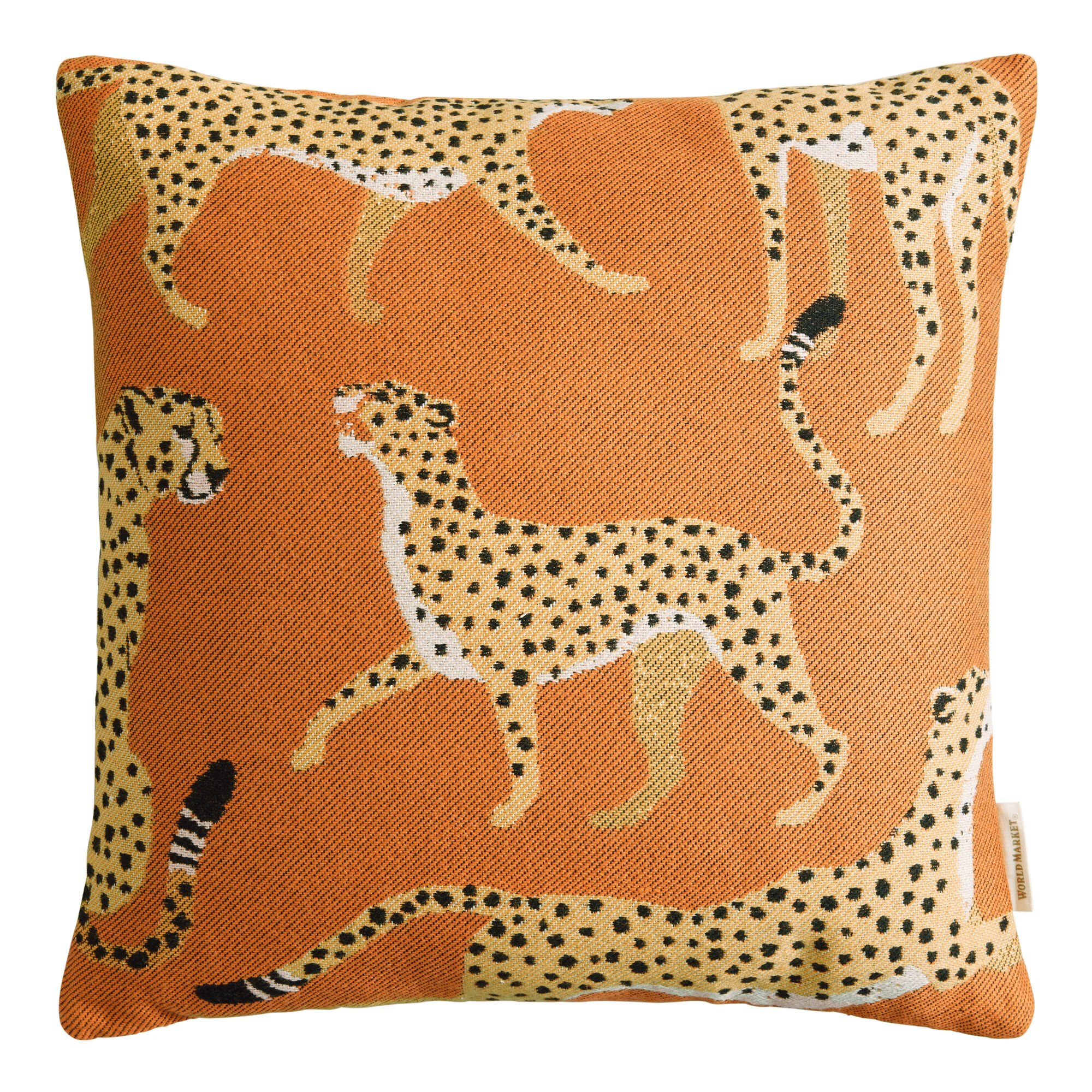 Orange Cheetahs Indoor Outdoor Throw Pillow - World Market