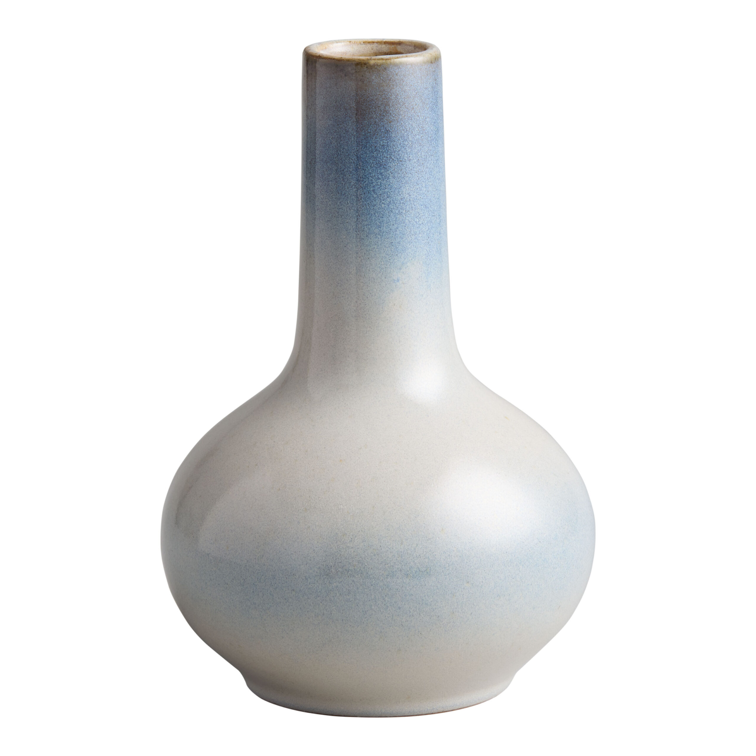 Pale Blue Reactive Glaze Ceramic Narrow Neck Vase - World Market