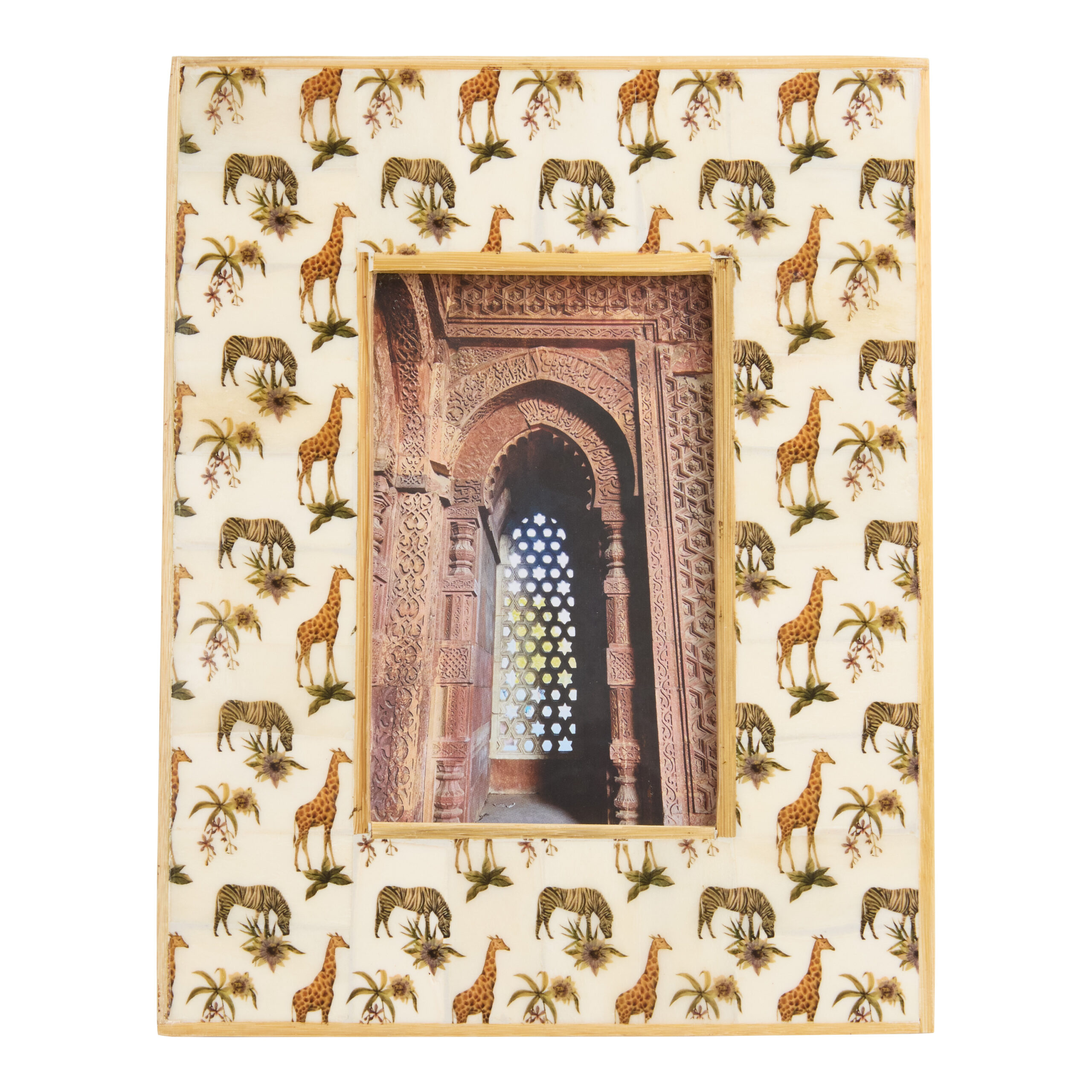Zebra and Giraffe Wood and Resin Frame - World Market