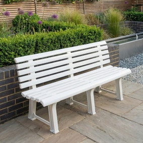 Brindisi 3 Seater White Bench