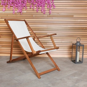 Eucalyptus Cream Wooden Deck Chair Eucalyptus Cream Wooden Deck Chair