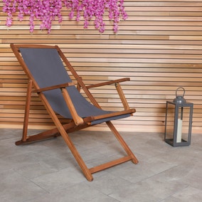 Eucalyptus Grey Wooden Deck Chair Eucalyptus Grey Wooden Deck Chair