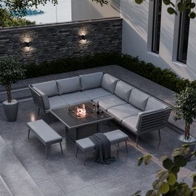Mayfair 8 Seater 6 Piece Lounge Set with Square Firepit Mayfair 8 Seater 6 Piece Lounge Set with Square Firepit