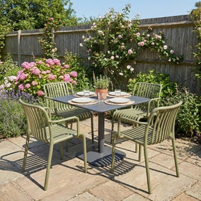 Modura Albin Square Table with 4 Alma Armchairs Modura Albin Square Table with 4 Alma Armchairs