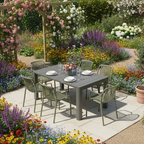 Modura Henrik Rectangular Dining Table with 6 Alma Armchairs