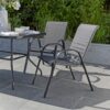 Pack of 2 Textilene Stacking Garden Chairs
