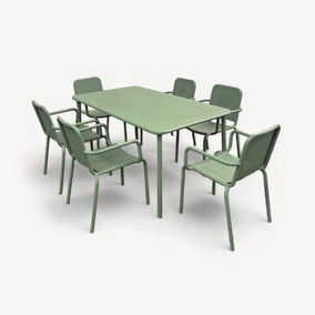 Porto 6 Seater Dining Set with Stacking Chairs Porto 6 Seater Dining Set with Stacking Chairs