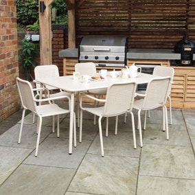 Porto 6 Seater Dining Set with Stacking Chairs