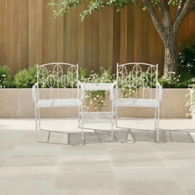 Rustic Leaf Metal Companion Seat Set Rustic Leaf Metal Companion Seat Set