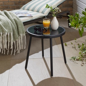 Small Black Glass Bistro Table