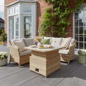 Sorrento Rattan Effect Corner Dining Set with Rising Table