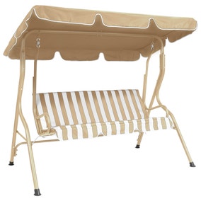 Striped 2 Seater Beige Swing Bench Striped 2 Seater Beige Swing Bench