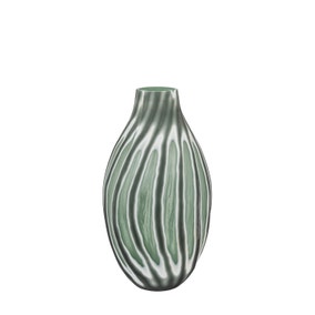 Morella Swirl Hand Carved Glass Sage Vase